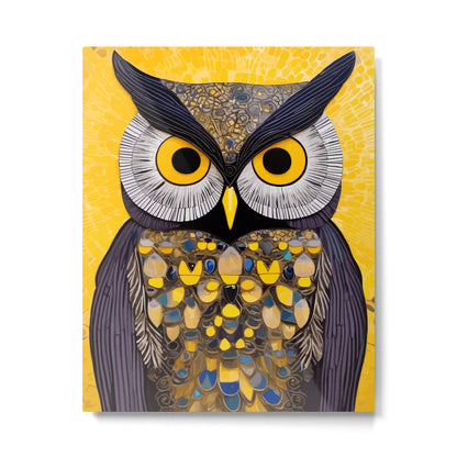 Klimt Owl with Yellow Eyes Metal Print Gallery Image 6