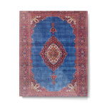 Silk Kashan Central Persian Rug Print Metal Print Gallery Image 1