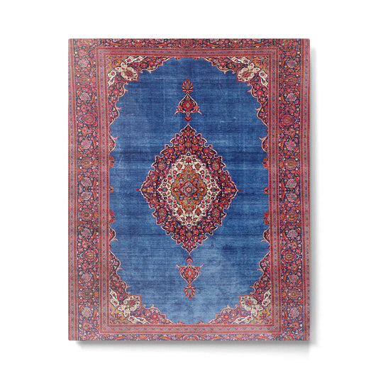 Silk Kashan Central Persian Rug Print Metal Print Gallery Image 1