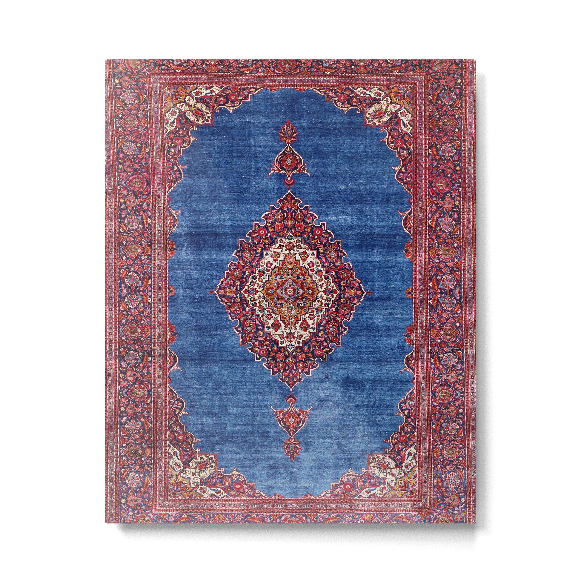 Silk Kashan Central Persian Rug Print Metal Print Gallery Image 4