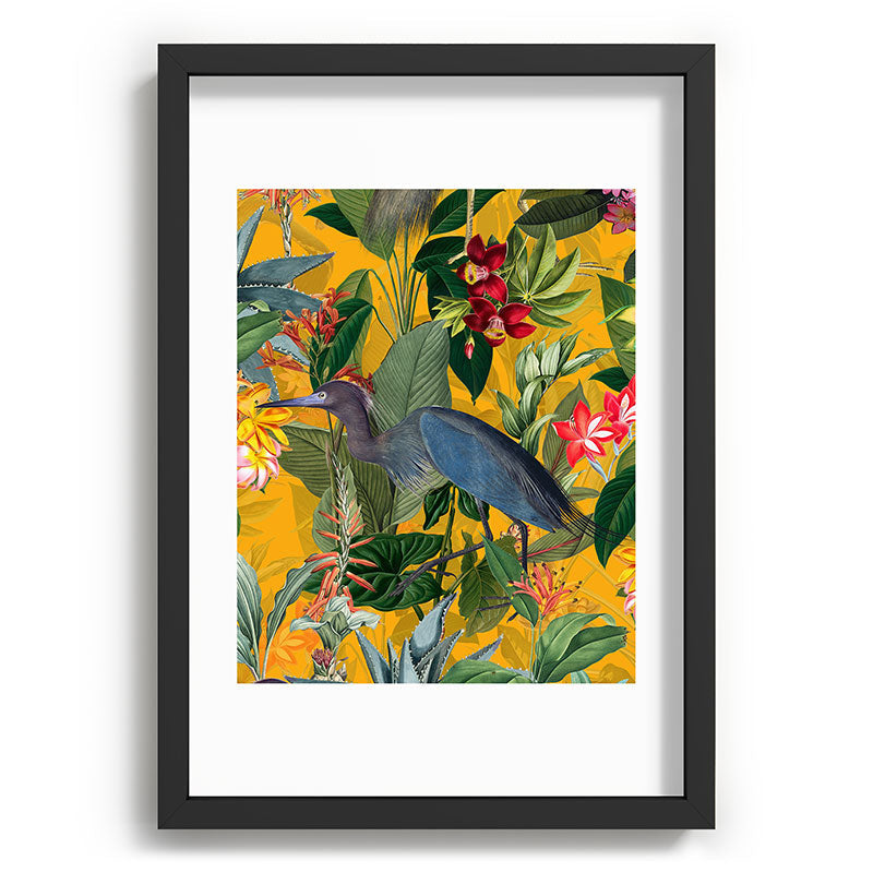 Vintage & Shabby Chic - Sunny Tropical Garden Blue Heron Framed Art Print Gallery Image 81