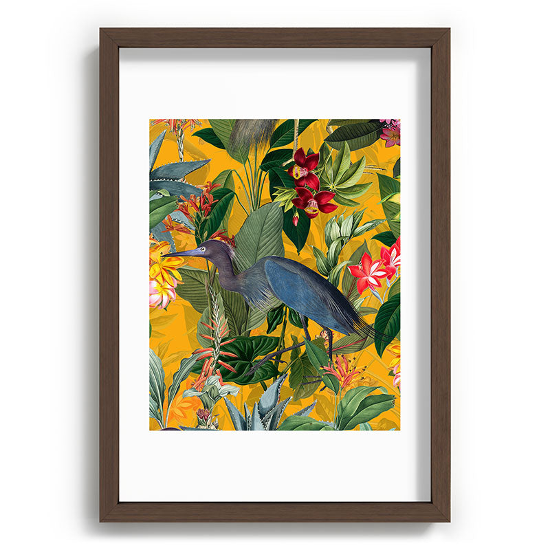 Vintage & Shabby Chic - Sunny Tropical Garden Blue Heron Framed Art Print Gallery Image 89