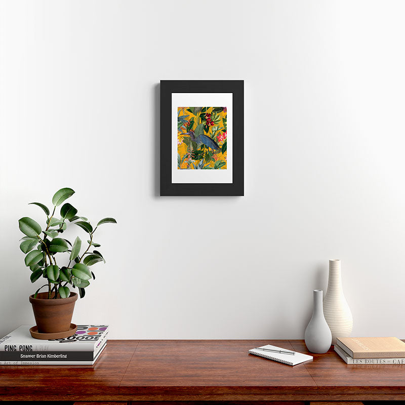 Vintage & Shabby Chic - Sunny Tropical Garden Blue Heron Framed Art Print Gallery Image 42