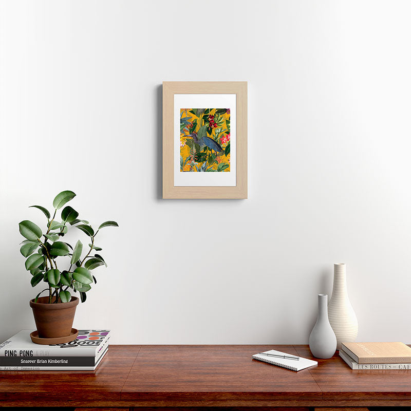 Vintage & Shabby Chic - Sunny Tropical Garden Blue Heron Framed Art Print Gallery Image 62