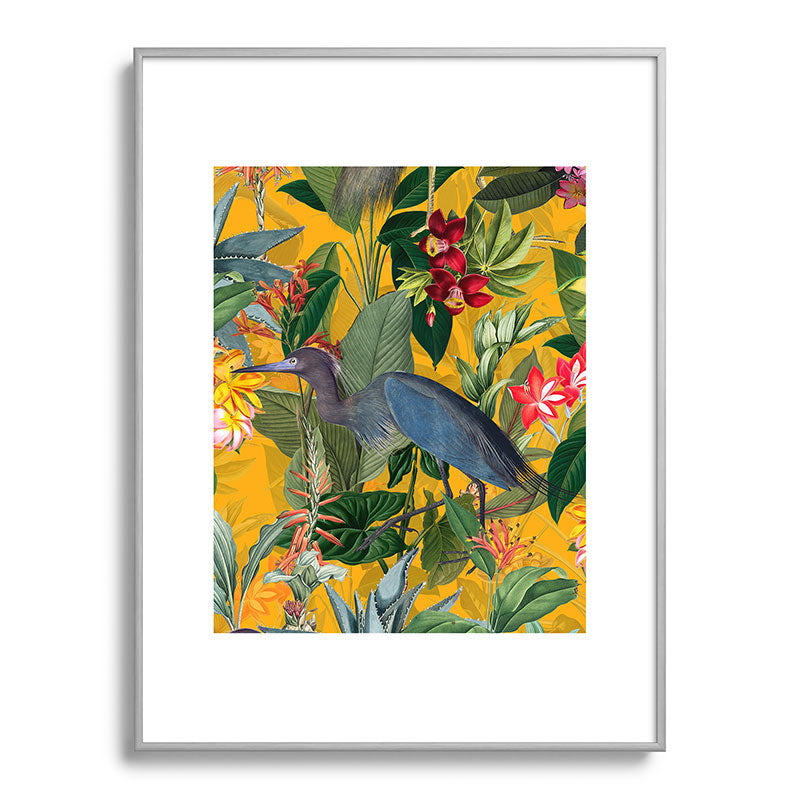 Vintage & Shabby Chic - Sunny Tropical Garden Blue Heron Framed Art Print Gallery Image 135