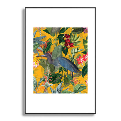Vintage & Shabby Chic - Sunny Tropical Garden Blue Heron Framed Art Print Gallery Image 119