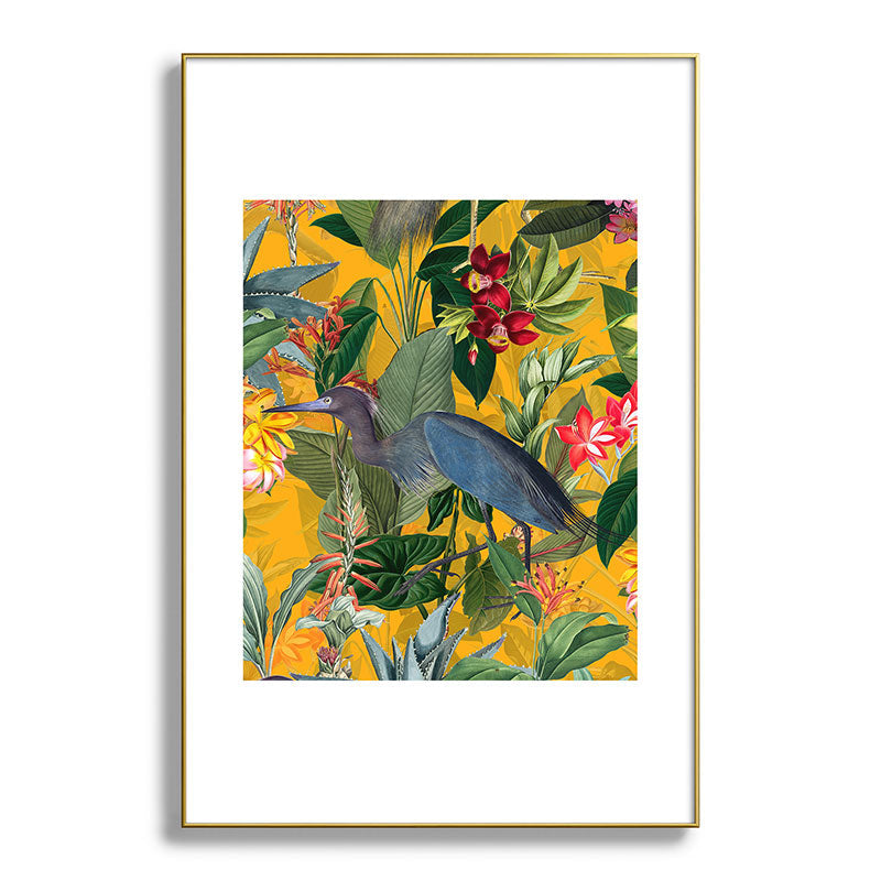 Vintage & Shabby Chic - Sunny Tropical Garden Blue Heron Framed Art Print Gallery Image 127