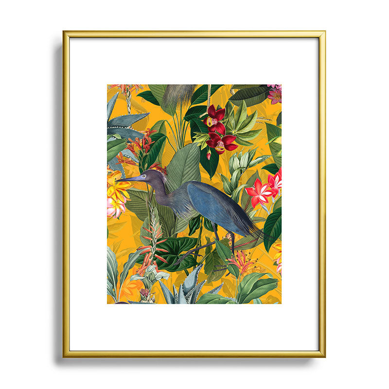 Vintage & Shabby Chic - Sunny Tropical Garden Blue Heron Framed Art Print Gallery Image 121