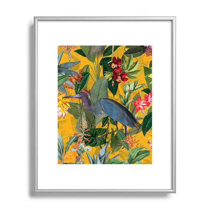 Vintage & Shabby Chic - Sunny Tropical Garden Blue Heron Framed Art Print Gallery Image 131