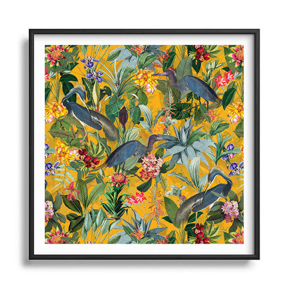 Vintage & Shabby Chic - Sunny Tropical Garden Blue Heron Framed Art Print Gallery Image 122