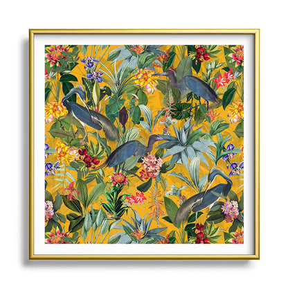 Vintage & Shabby Chic - Sunny Tropical Garden Blue Heron Framed Art Print Gallery Image 133