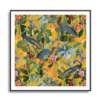 Vintage & Shabby Chic - Sunny Tropical Garden Blue Heron Framed Art Print Gallery Image 126