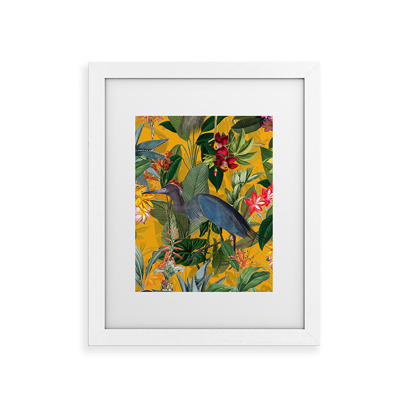 Vintage & Shabby Chic - Sunny Tropical Garden Blue Heron Framed Art Print Gallery Image 70