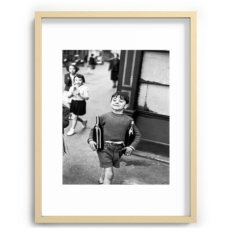 Little Boy and Bottles of Wine, Black and White Vintage Art Framed Art Print Gallery Image 72