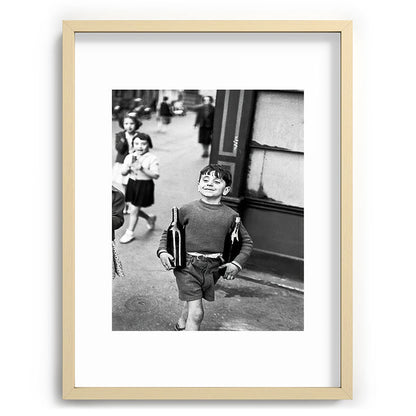 Little Boy and Bottles of Wine, Black and White Vintage Art Framed Art Print Gallery Image 73