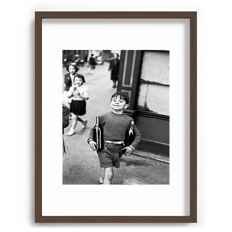 Little Boy and Bottles of Wine, Black and White Vintage Art Framed Art Print Gallery Image 67