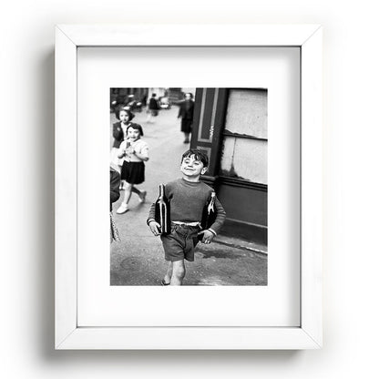 Little Boy and Bottles of Wine, Black and White Vintage Art Framed Art Print Gallery Image 75