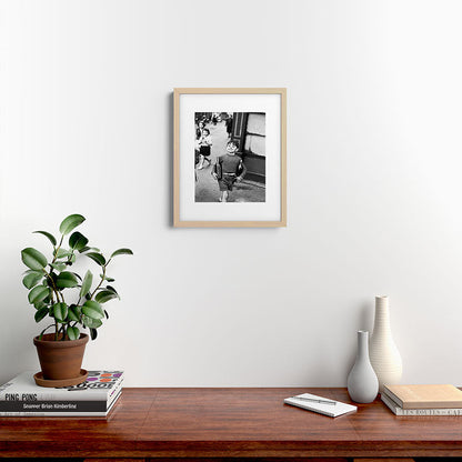 Little Boy and Bottles of Wine, Black and White Vintage Art Framed Art Print Gallery Image 18