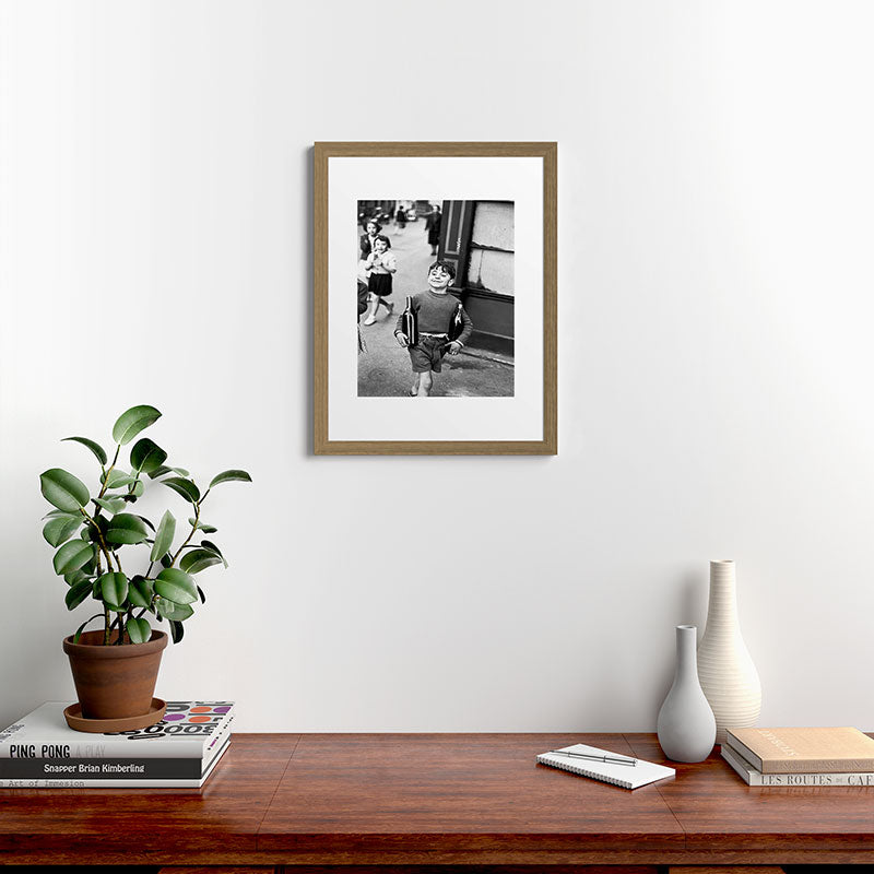 Little Boy and Bottles of Wine, Black and White Vintage Art Framed Art Print Gallery Image 40