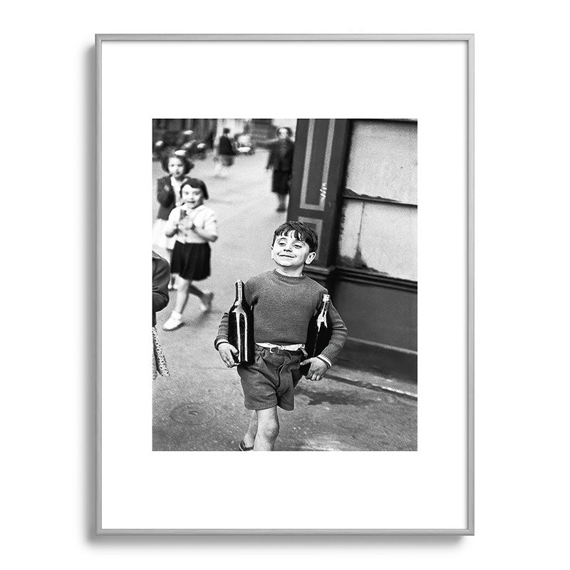 Little Boy and Bottles of Wine, Black and White Vintage Art Framed Art Print Gallery Image 99