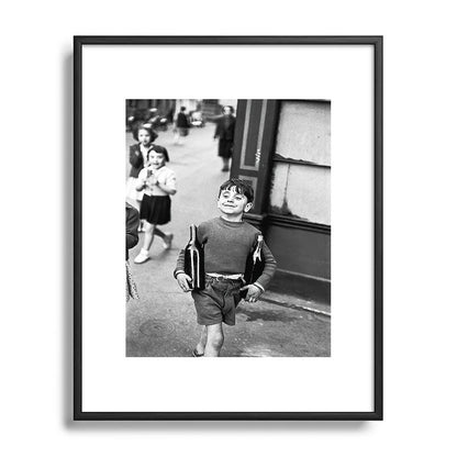 Little Boy and Bottles of Wine, Black and White Vintage Art Framed Art Print Gallery Image 82