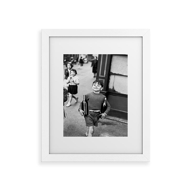 Little Boy and Bottles of Wine, Black and White Vintage Art Framed Art Print Gallery Image 51