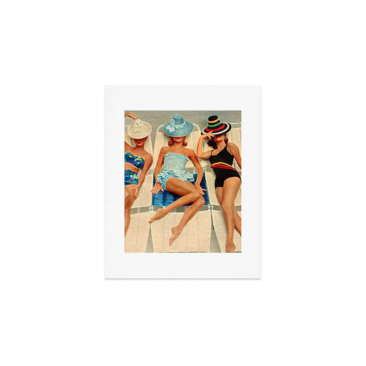 Retro Sunbathers Art Print Gallery Image 1