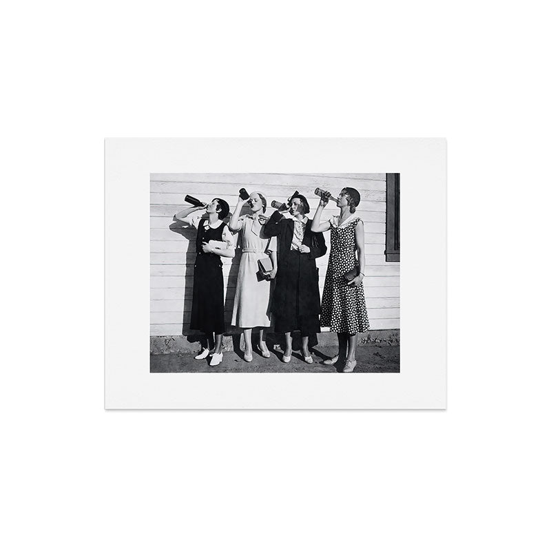 Women Beer Drinkers, Black and White Vintage Art Art Print Gallery Image 4