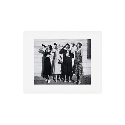 Women Beer Drinkers, Black and White Vintage Art Art Print Gallery Image 4