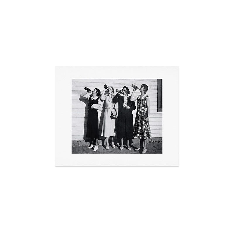 Women Beer Drinkers, Black and White Vintage Art Art Print Gallery Image 1