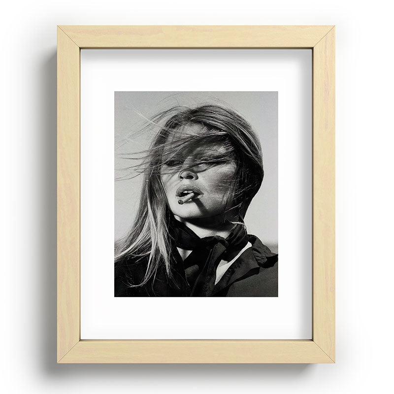 Brigitte Bardot Smoking a Cigarette, Black and White Photograph Framed Art Print Gallery Image 69
