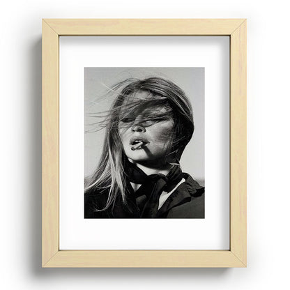 Brigitte Bardot Smoking a Cigarette, Black and White Photograph Framed Art Print Gallery Image 69