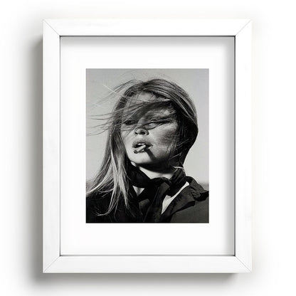 Brigitte Bardot Smoking a Cigarette, Black and White Photograph Framed Art Print Gallery Image 76
