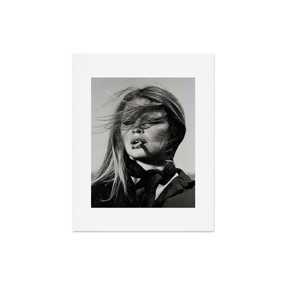 Brigitte Bardot Smoking a Cigarette, Black and White Photograph Art Print Gallery Image 5