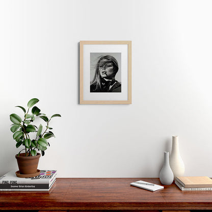 Brigitte Bardot Smoking a Cigarette, Black and White Photograph Framed Art Print Gallery Image 46