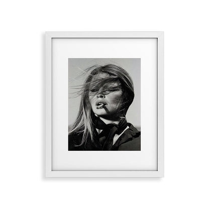 Brigitte Bardot Smoking a Cigarette, Black and White Photograph Framed Art Print Gallery Image 23