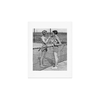 Tennis Players Taking a Cigarette Break, Black and White Vintage Art Art Print Gallery Image 2