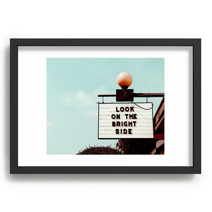 Look on The Bright Side Marquee Sign, Austin Motel, Austin, Texas Framed Art Print Gallery Image 59