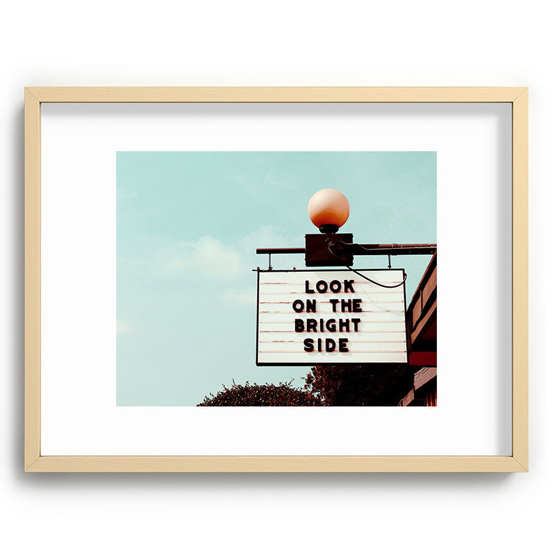 Look on The Bright Side Marquee Sign, Austin Motel, Austin, Texas Framed Art Print Gallery Image 72