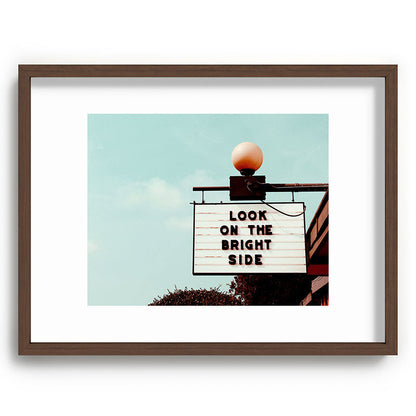 Look on The Bright Side Marquee Sign, Austin Motel, Austin, Texas Framed Art Print Gallery Image 66