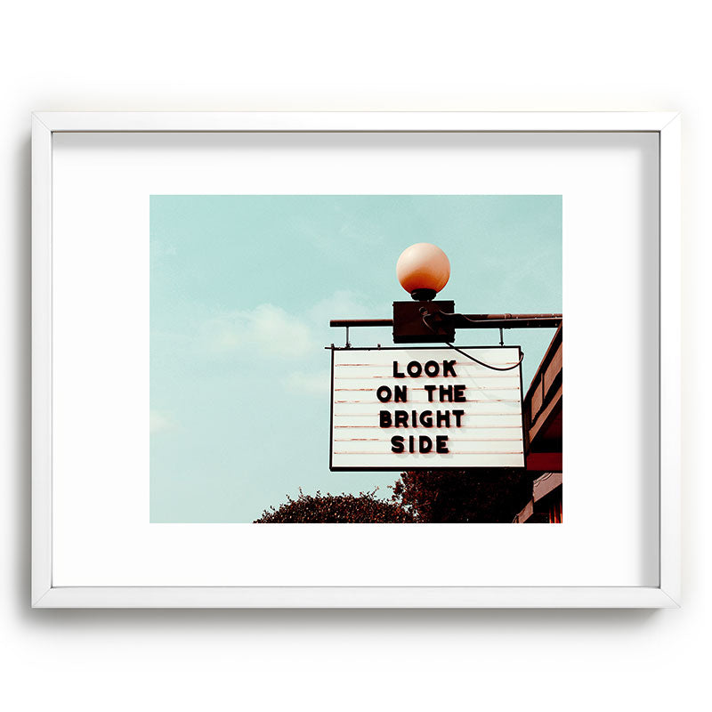 Look on The Bright Side Marquee Sign, Austin Motel, Austin, Texas Framed Art Print Gallery Image 78