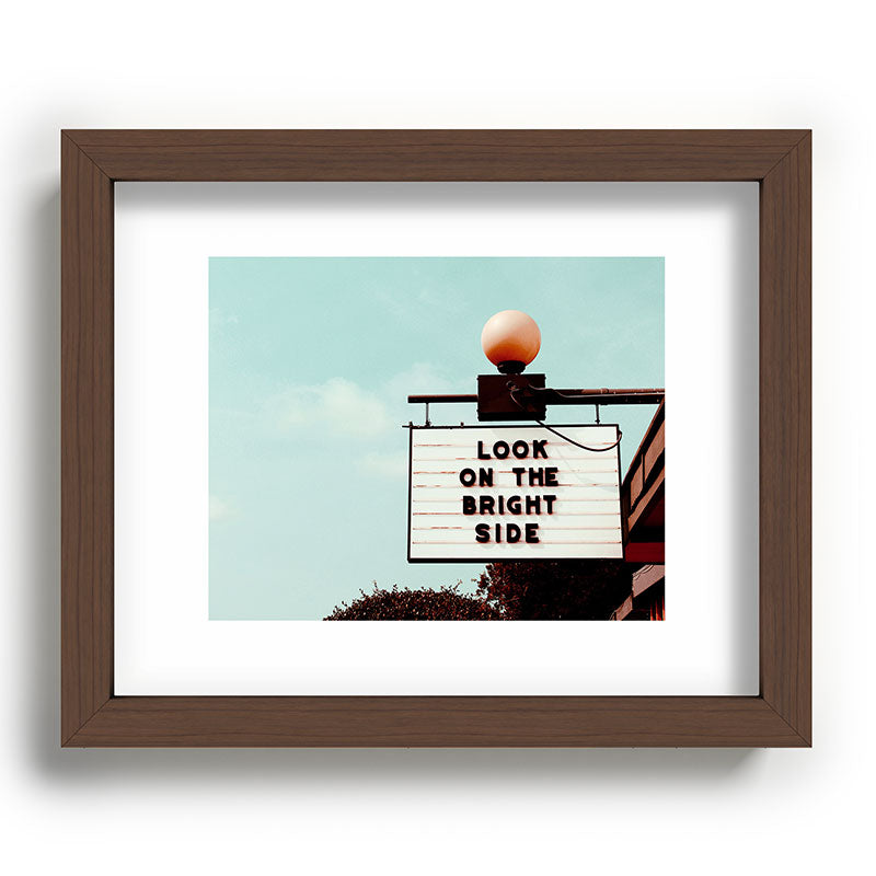 Look on The Bright Side Marquee Sign, Austin Motel, Austin, Texas Framed Art Print Gallery Image 64