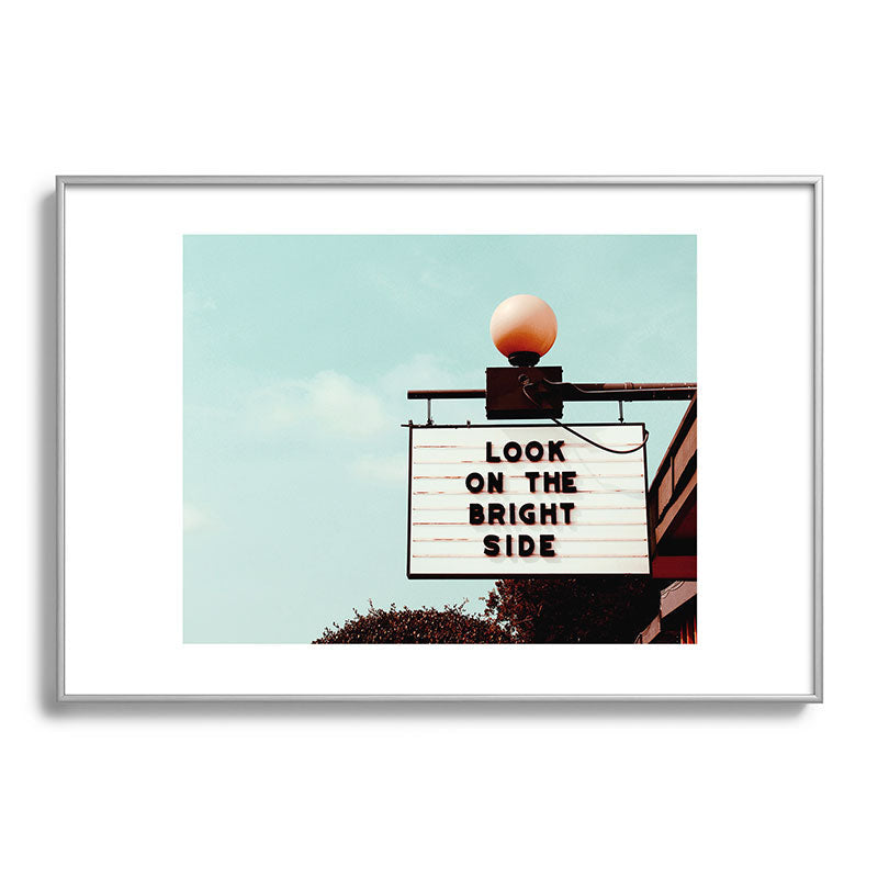 Look on The Bright Side Marquee Sign, Austin Motel, Austin, Texas Framed Art Print Gallery Image 97