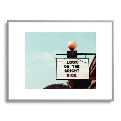 Look on The Bright Side Marquee Sign, Austin Motel, Austin, Texas Framed Art Print Gallery Image 99