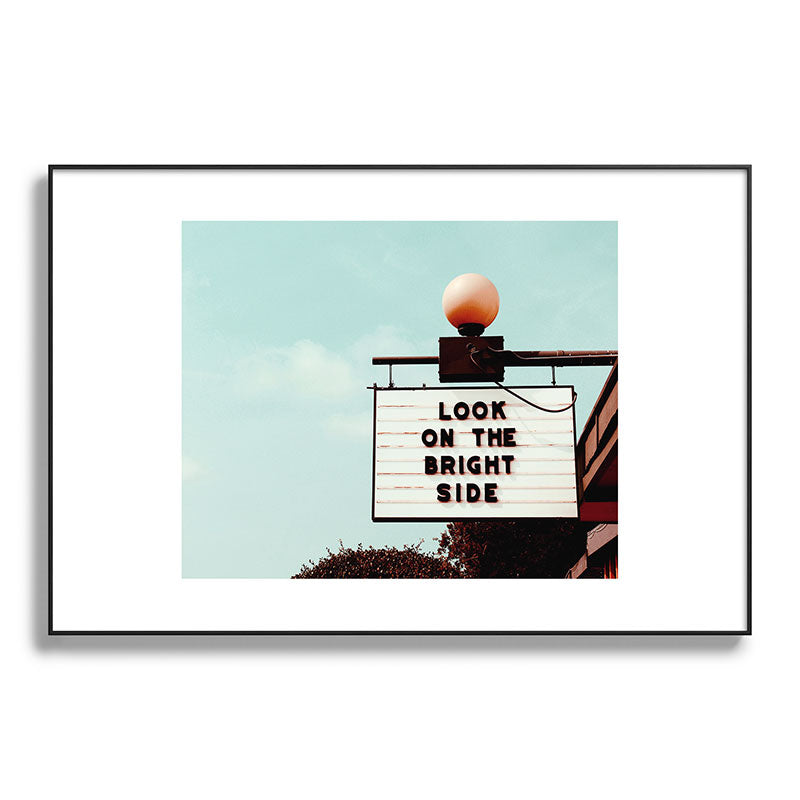 Look on The Bright Side Marquee Sign, Austin Motel, Austin, Texas Framed Art Print Gallery Image 86