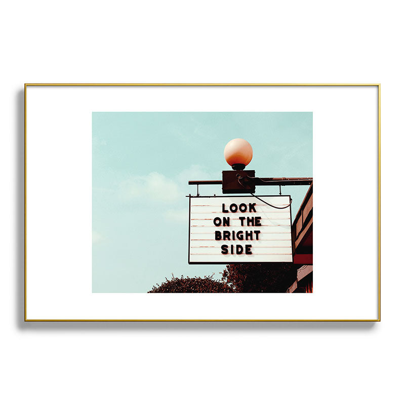 Look on The Bright Side Marquee Sign, Austin Motel, Austin, Texas Framed Art Print Gallery Image 94