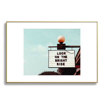Look on The Bright Side Marquee Sign, Austin Motel, Austin, Texas Framed Art Print Gallery Image 94