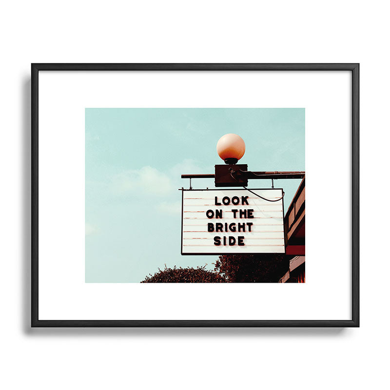 Look on The Bright Side Marquee Sign, Austin Motel, Austin, Texas Framed Art Print Gallery Image 81