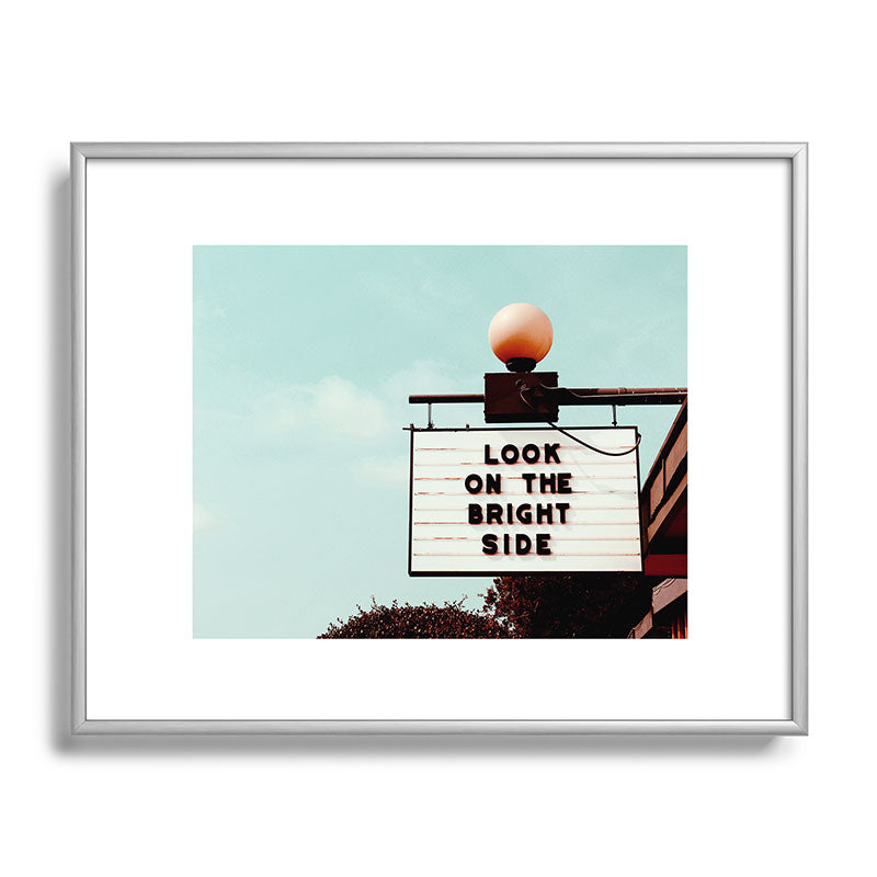 Look on The Bright Side Marquee Sign, Austin Motel, Austin, Texas Framed Art Print Gallery Image 96