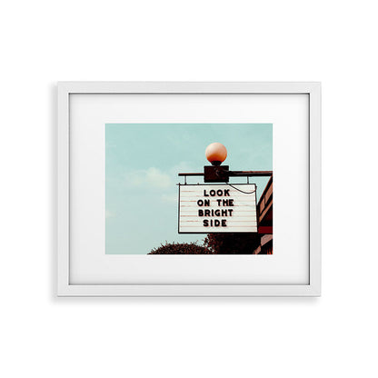 Look on The Bright Side Marquee Sign, Austin Motel, Austin, Texas Framed Art Print Gallery Image 25